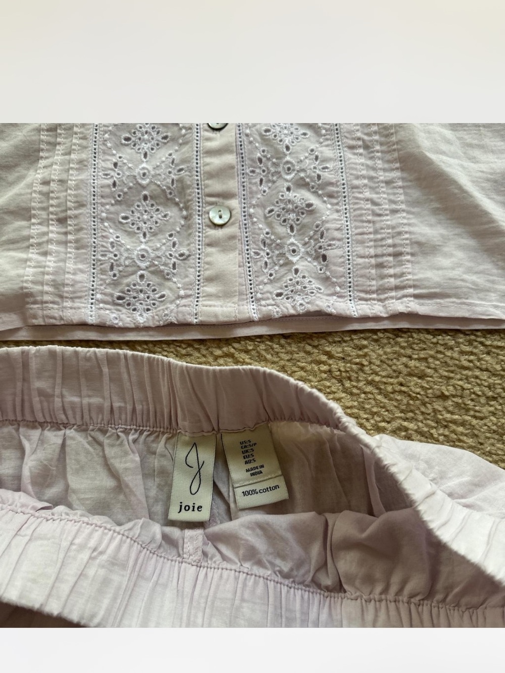 Joie Light Pink Eyelet Cotton Lounge Set - Picture 4 of 4